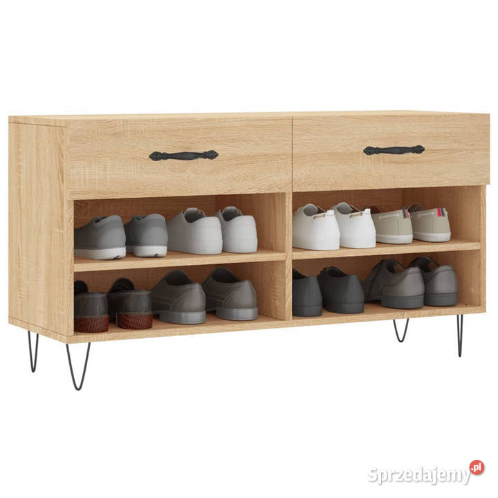 Ławka z miejscem na buty dąb sonoma 102x35x55 Warszawa
