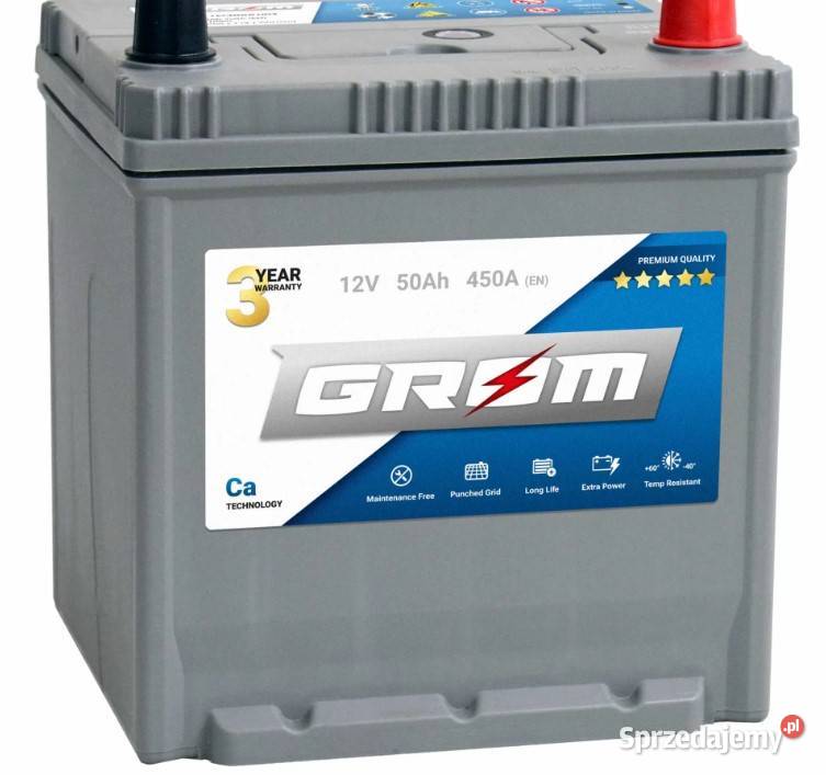 Akumulator GROM Premium 50Ah 450A EN Japan Prawy Wałbrzych