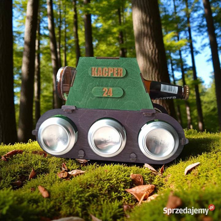 Drewniany Czołg na Piwo z Grawerem Prezent Taty Warszawa