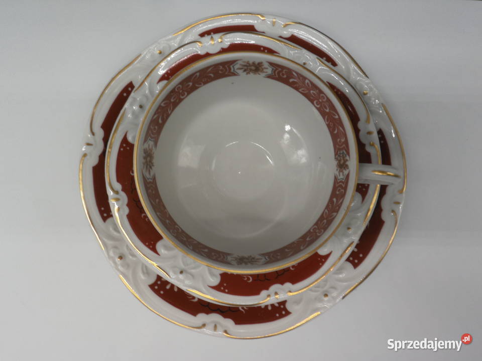 Ekskluzywne Trio Śniadaniowe PMP Plaue Porcelana