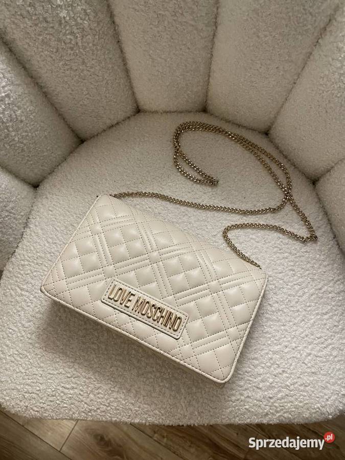 Love Moschino Smart Daily kremowa torebka Ząbki