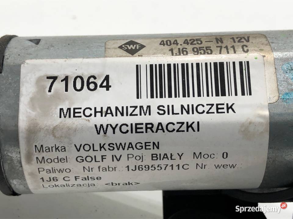 SILNIK WYCIERACZEK TYŁ VW GOLF IV 1J6955711C osobowe podkarpackie