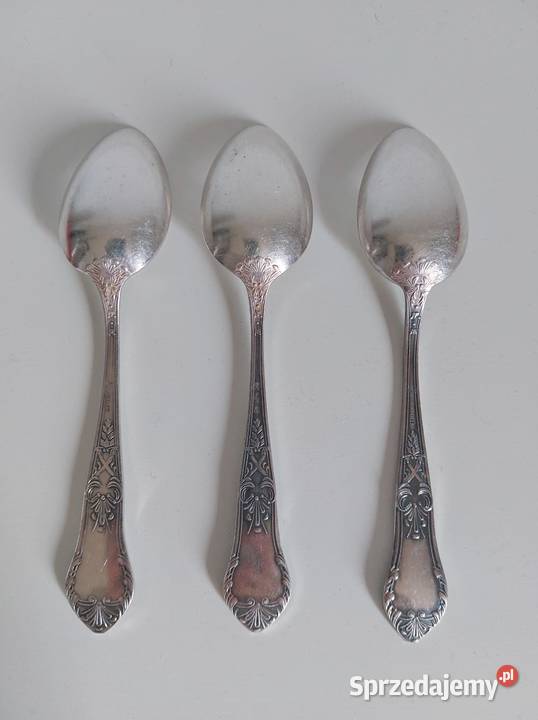 3 łyżeczki Hefra MET60 posrebrzane wzór romański Poznań sprzedam