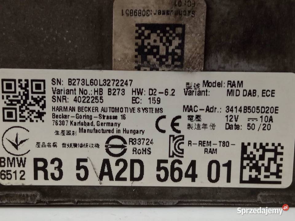 WZMACNIACZ AUDIO RADIA 5A2D56401 Bmw Seria 3 VII sprzedam