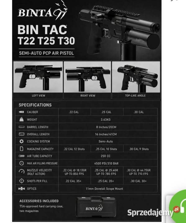 AEA BINTAC T30 KAL 762 PÓŁAUTOMAT śląskie Ruda Śląska