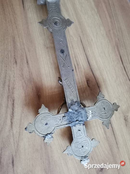 Stary przedwojenny duży Krzyż Krucyfiks Pasyjka Siemianowice Śląskie