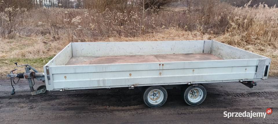 Przyczepa dwuosiowa laweta aluminiowa burtowe Lawety sprzedam