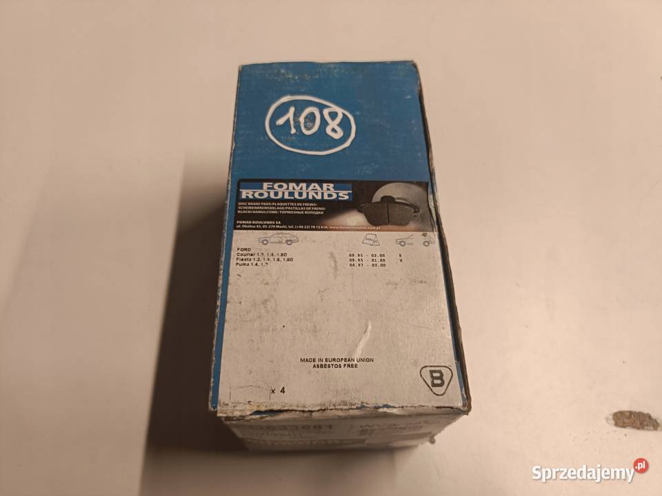 Ford Fiesta MK4 Puma PRZEDNIE KLOCKI HAMULCOWE lubelskie Rudka