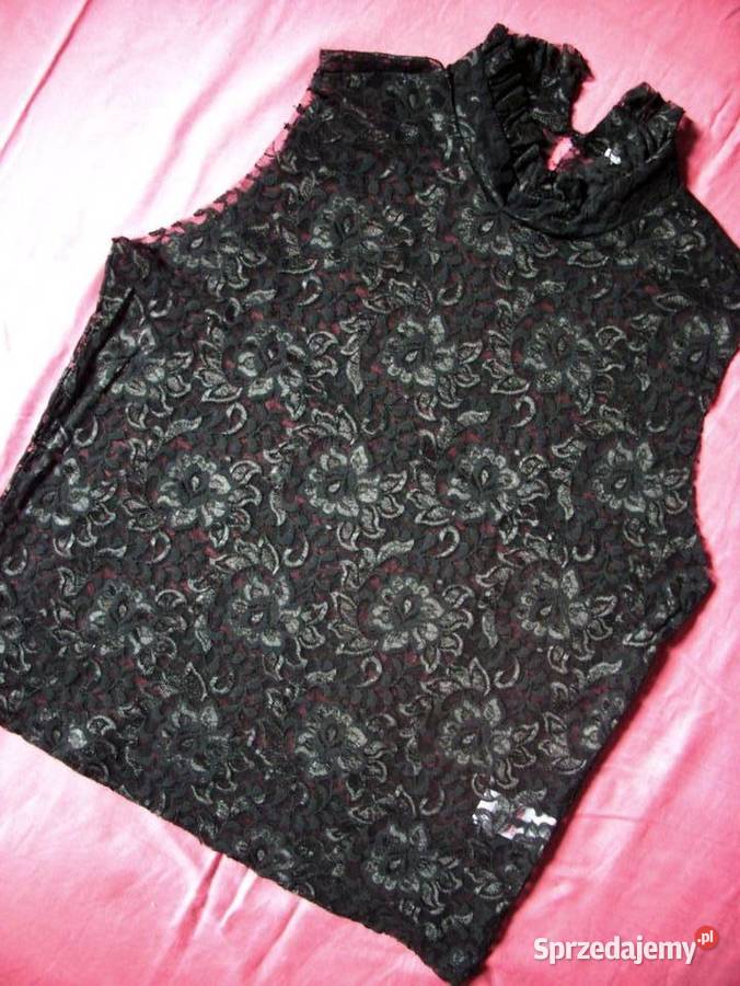 Top Shop Koronkowa czarna bluzka 38 40 Nowy Sącz