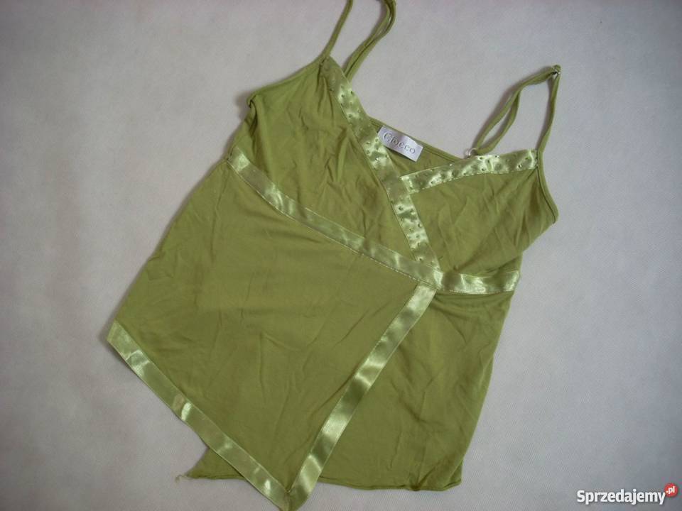 Top Crop z Satyna Koraliki Bluzka Lato S M Bez wzoru małopolskie Nowy Sącz