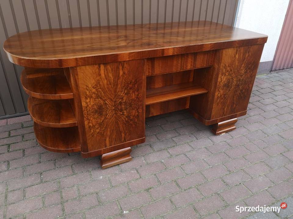Biurko ARTDECO Unikat Orzech Zgrabne Stare Antyk Swarzędz