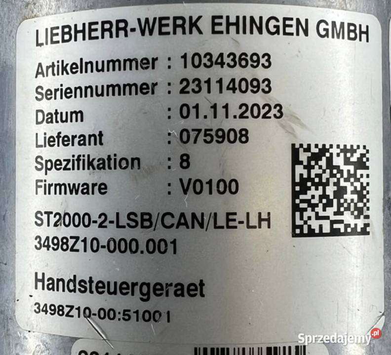 LIEBHERR 10343693 ST20002LSBCANLELH Poznań