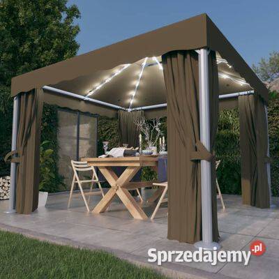 vidaXL Altana z zasłonami i lampkami LED 3x3 m Warszawa sprzedam