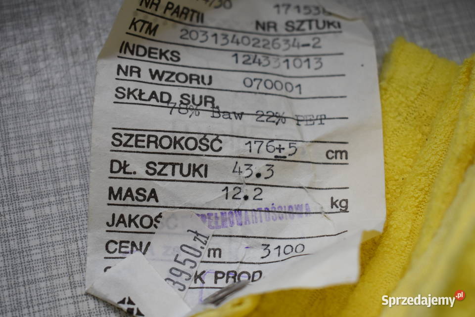 Tkanina frotte Tkaniny Warszawa