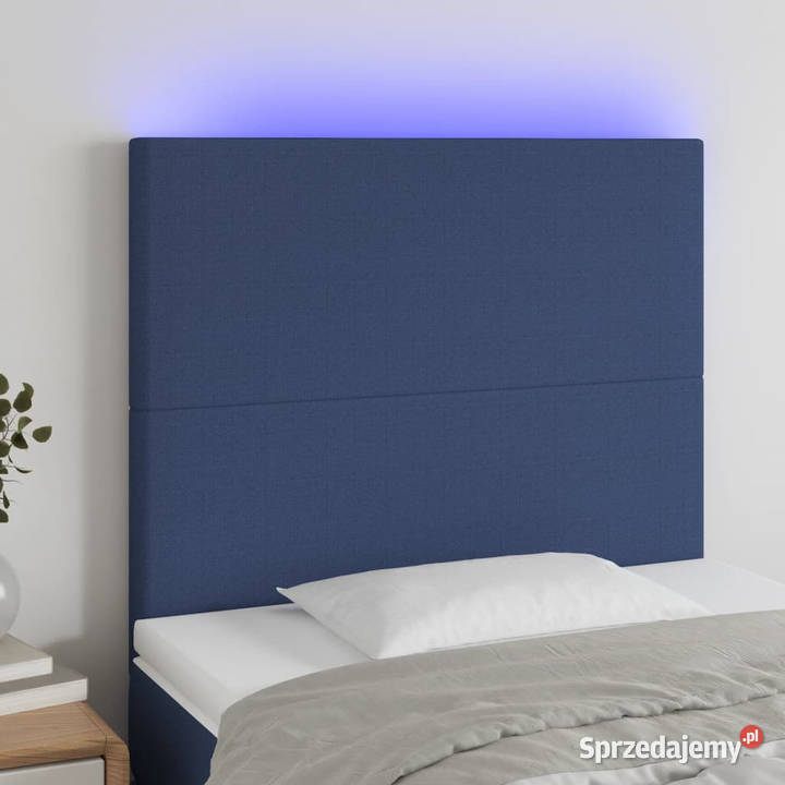 Zagłówek do łóżka z LED niebieski 90x5x118128 Łóżka i materace Warszawa