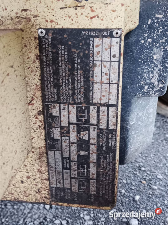 Podnośnik nożycowy koszowy zwyżka samojezdna JLG pełny VAT Łojowice