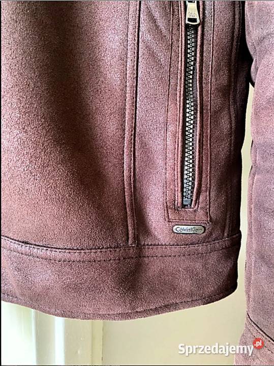Kurtka Skórzana KultowejMarkowej Firmy Calvin Calvin Klein śląskie Poraj