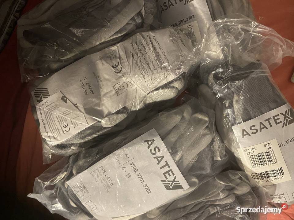 Rękawice robocze ASATEX 3701 rozmiar 10 nowe z Częstochowa