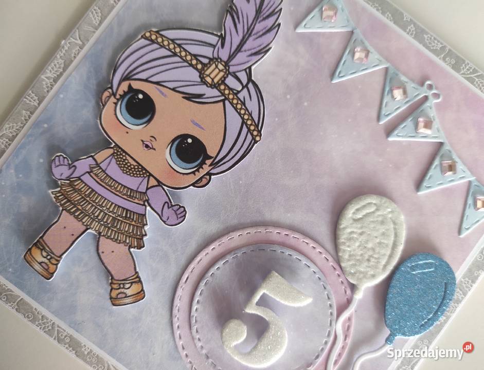 Kartka urodzinowa ręcznie robiona dziewczynki łódzkie