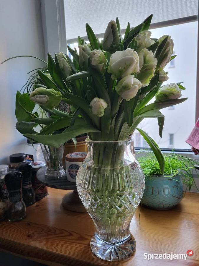 Wazon 26 z PRL przezroczysty z grubego szkła Warszawa sprzedam