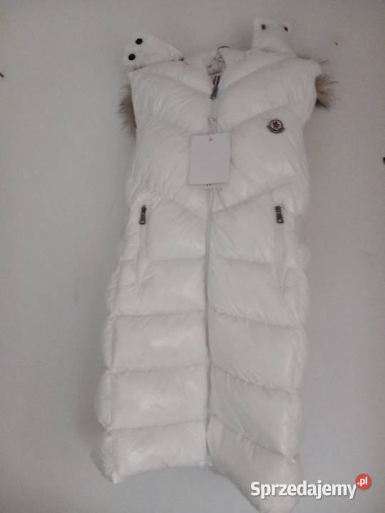Moncler nowa kamizelka długa damska L biała Kaptur podkarpackie Stalowa Wola sprzedam