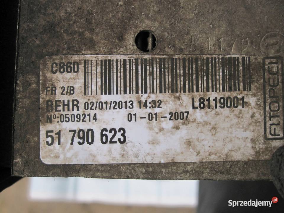 FIAT FIORINO III 13r intercooler 51790623 Chłodnice powietrza (intercoolery) Kielce