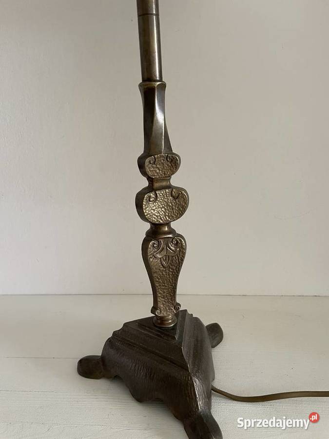 Stara lampa biurkowa stołowa mosiężna Lampki biurkowe Łódź