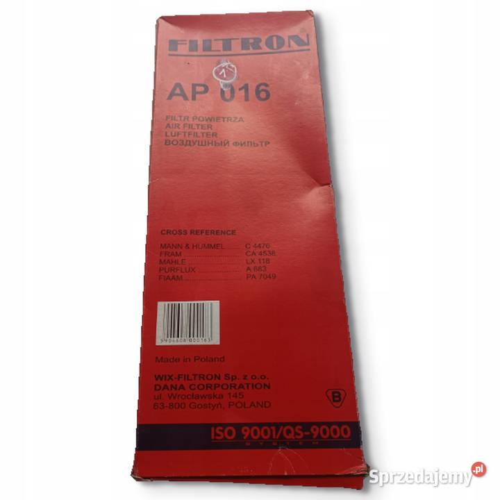FILTR POWIETRZA Filtron AP 016 AP016 Ford Escort lubelskie Chełm