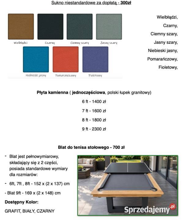 Stół bilardowo Loftowy Arkana 6 ft Przemyśl