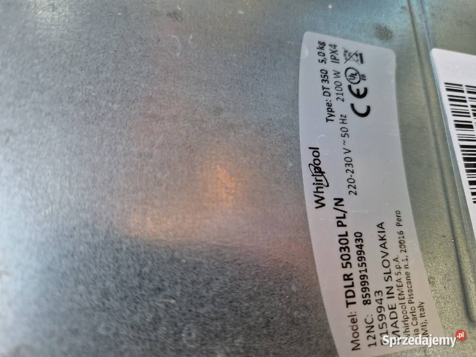 Pralka Whirlpool TDLR 5030L N Sprawna pierze Głogowa