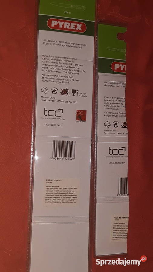 Pyrex zestaw noży 2 Suwałki
