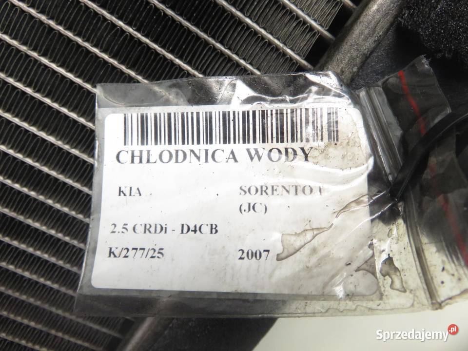 CHŁODNICA WODY INTERCOOLER KIA SORENTO I 25 CRDi