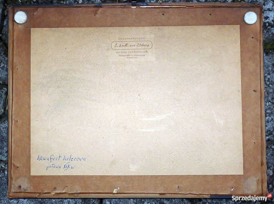 Akwaforta kolorowa z połowy XIX wieku