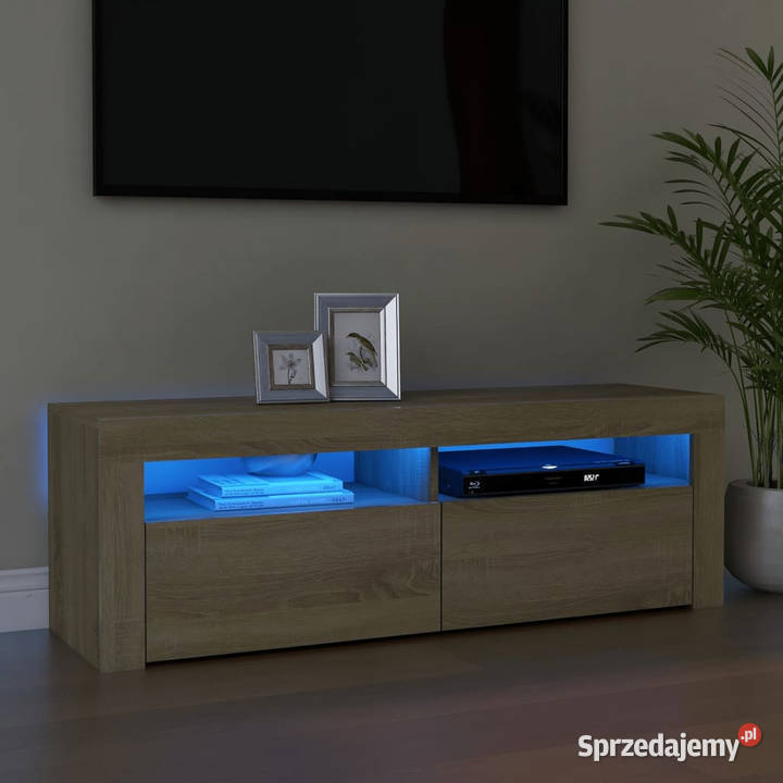 Szafka pod TV z oświetleniem LED dąb sonoma mazowieckie Warszawa sprzedam