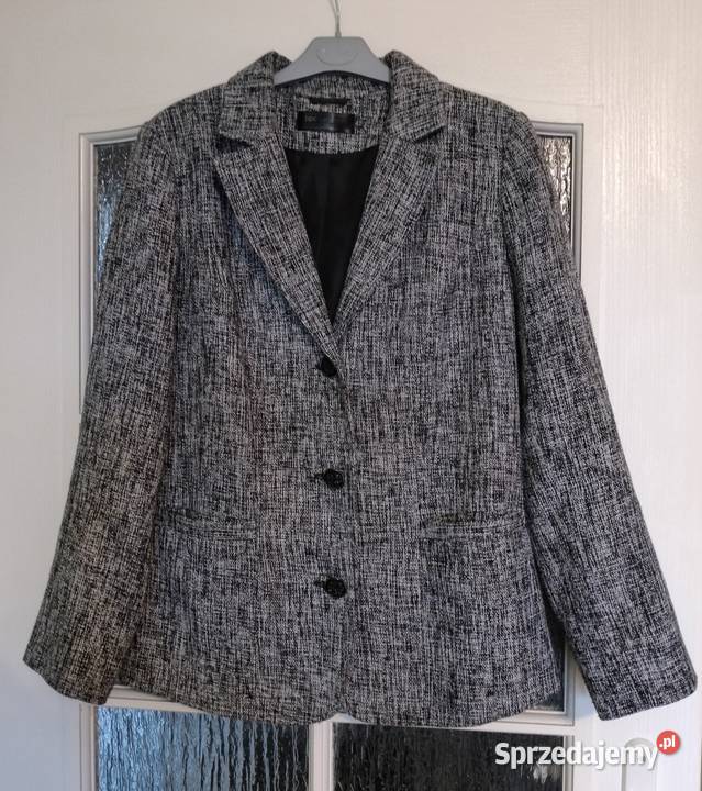 MARYNARKA damska melanż czarnobiały rozmiar 42 Oborniki