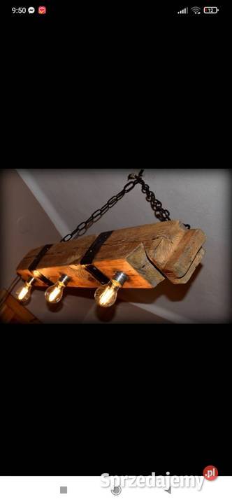 Lampa ze starej belki Woźniki
