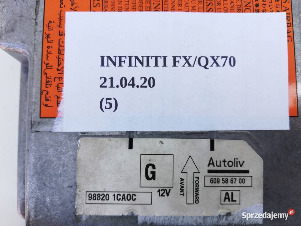 MODUŁ PODUSZEK AIRBAG INFINITI QX70 FX35 FX37 Nowy Tomyśl