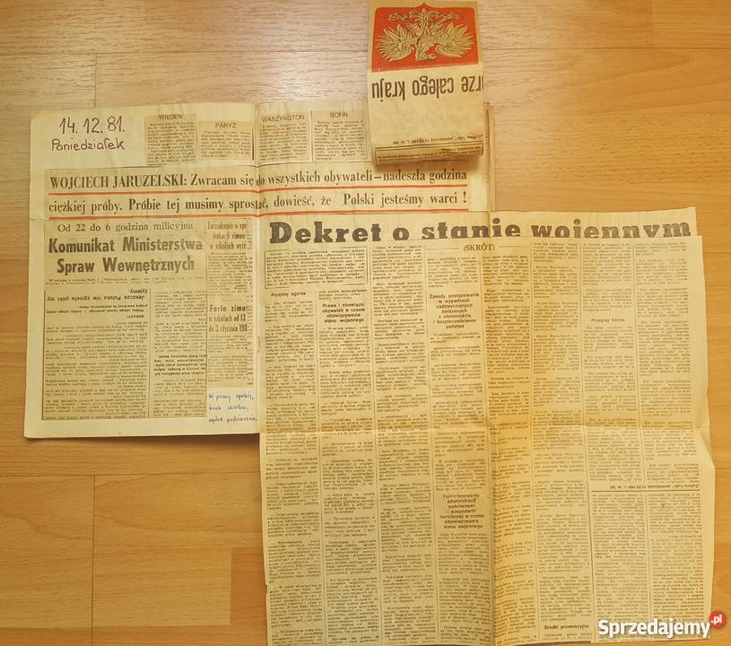 Stan wojenny wybrane informacje z gazet Katowice