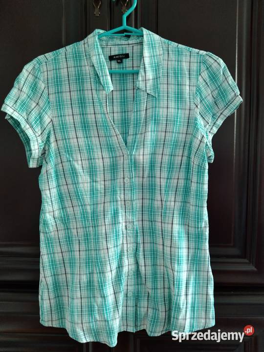 M 38 Koszula turkusowa srebrna nitka dopasowana Lublin sprzedam