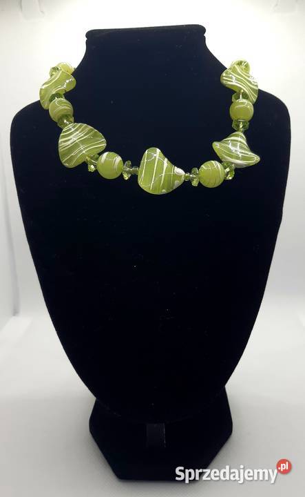 Zielony naszyjnik kolczyki Naszyjniki