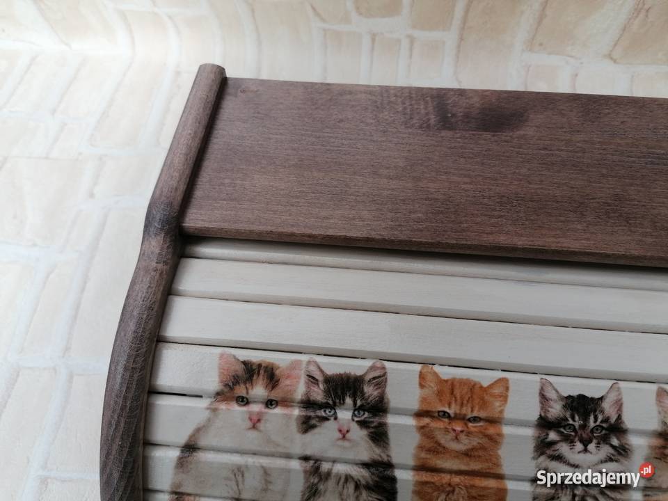 Chlebak z drewna bukowego duży kot koty Halinów