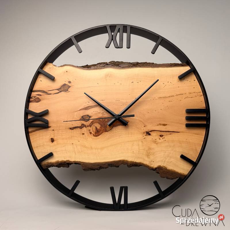 Duży i nownoczesny drewniany zegar ścienny inny kolor Wrocław