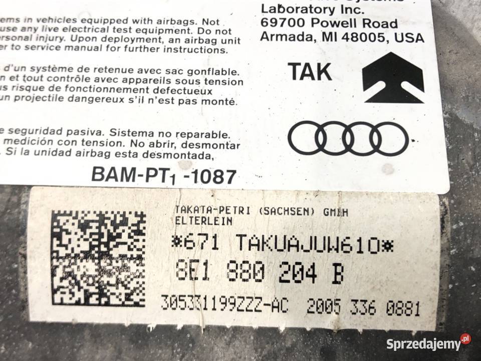 PODUSZKA POWIETRZNA PASAŻERA AUDI A4 B7 sprzedam