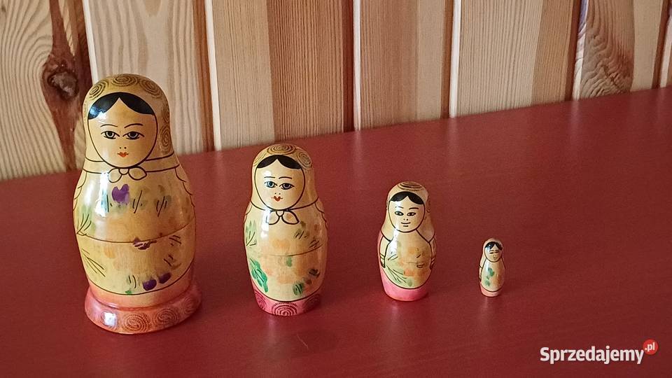 Matrioszki z drewna 4 sztuki Rękodzieło mazowieckie Warszawa
