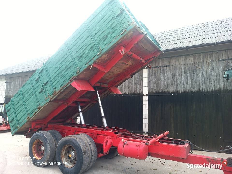 Przyczepa wywrotka 12t tandem na 3 strony koła
