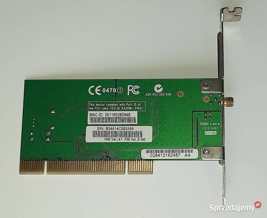 Karta sieciowa radiowa wifi DLink DWL510 24 GHz sprzedam