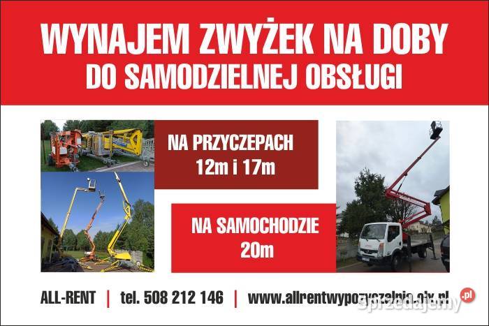 Wypożyczalnia wynajem na doby zwyżka podnośnik Olkusz
