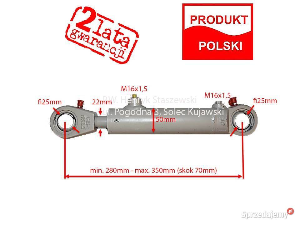 PROMOCJA SIŁOWNIK HYDRAULICZNY 40x22 SKOK 70 Pozostałe Solec Kujawski