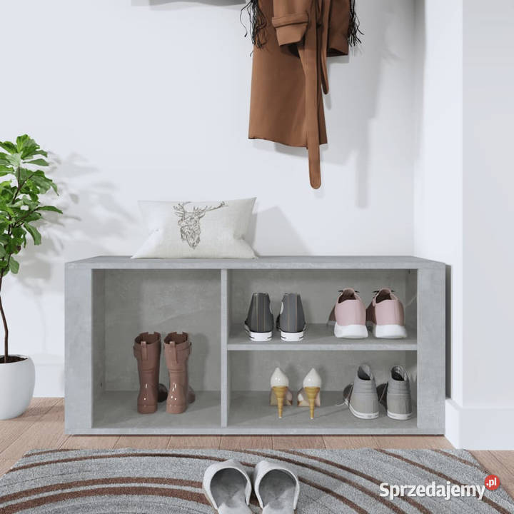 Szafka na buty szarość betonu 100x35x45 WM816924