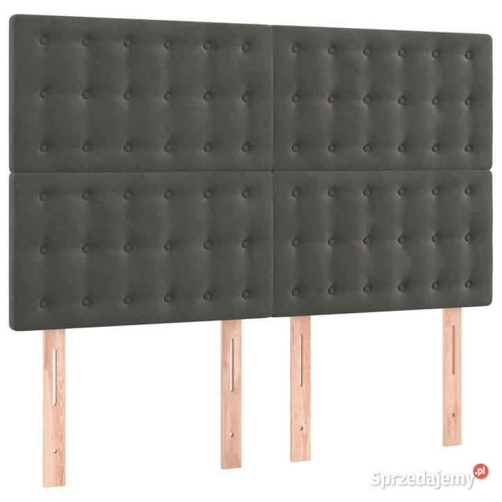 Łóżko kontynentalne z materacem i LED szary 128cm